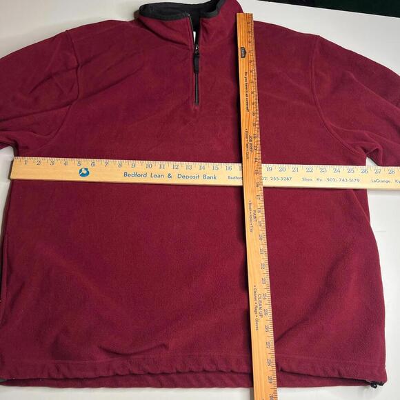 GAP Fleece Quarter Zip Pullover XXL Red Black Trim Warm Soft Casual Outdoor - Picture 5 of 8